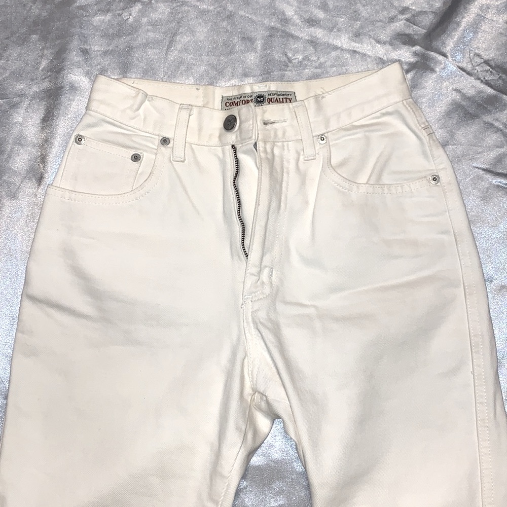 Straight Leg Cream Jeans